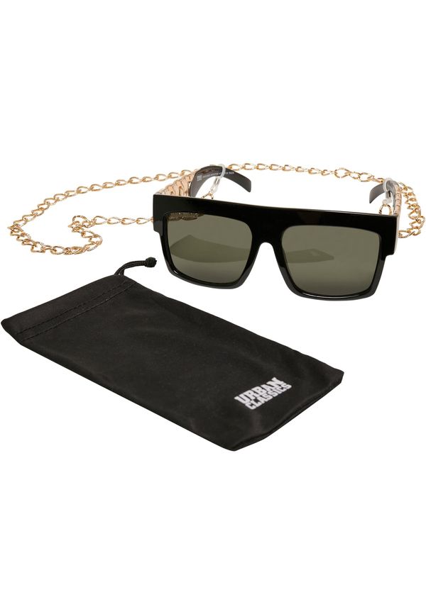 Urban Classics Accessoires Zakynthos sunglasses with chain black/gold