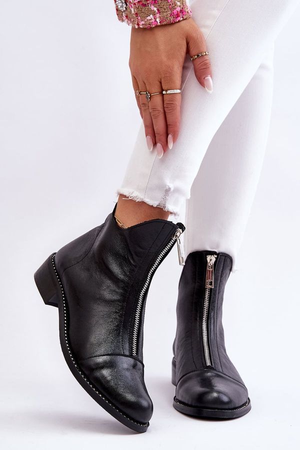 Zazoo Zazoo Leather Zipper Boots Nicole