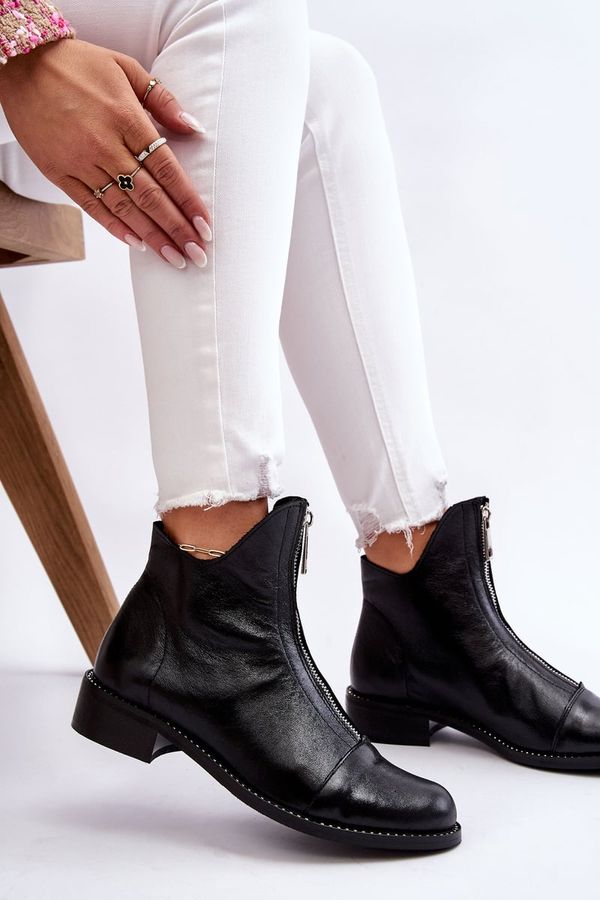 Zazoo Zazoo Leather Zipper Boots Nicole