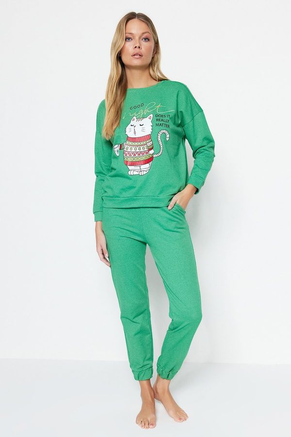 Trendyol Ženska pidžama komplet Trendyol Christmas
