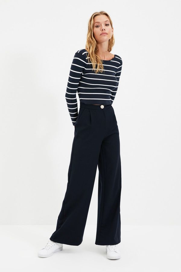 Trendyol Ženske pantalone Trendyol Navy