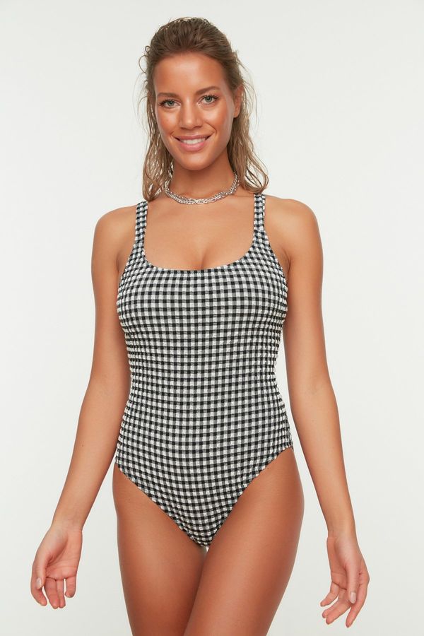 Trendyol Ženski kupaći kostim- jednodelni Trendyol Checkered