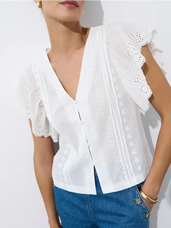 Mohito Mohito - Bela košulja s volanima