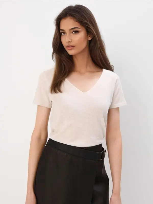 Mohito Mohito - Bluza od mešavine pamuka i lana