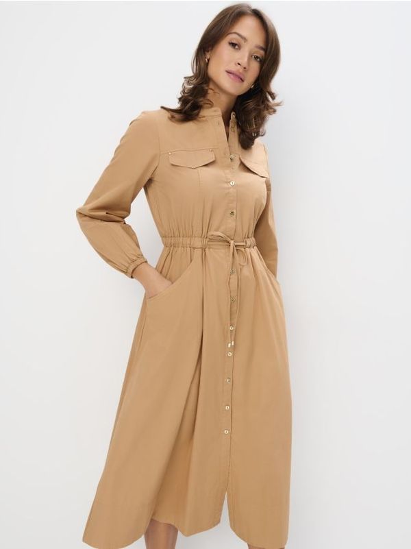 Mohito Mohito - Pamučna midi haljina-košulja