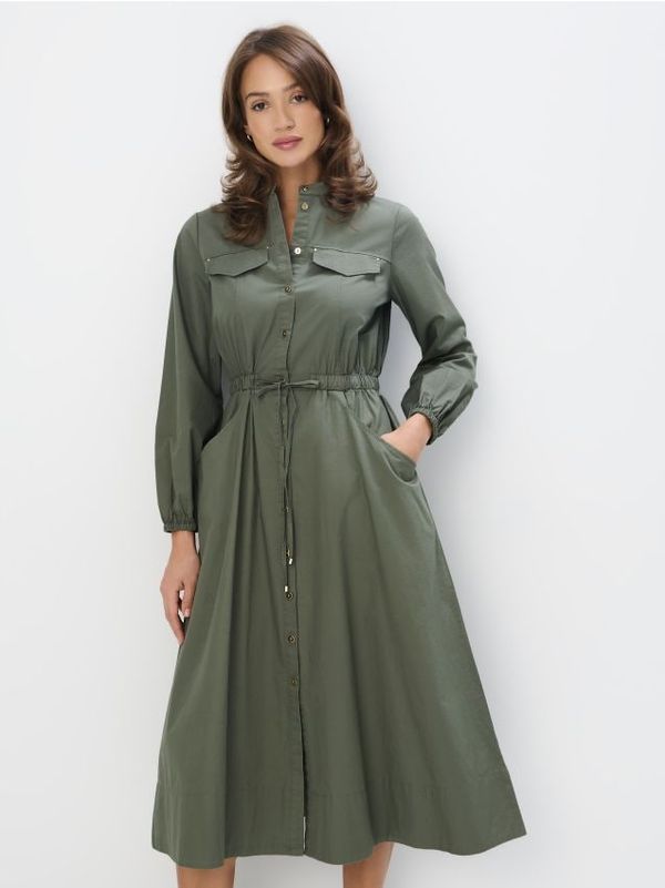 Mohito Mohito - Pamučna midi haljina-košulja