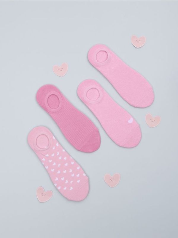 Sinsay Sinsay - 4 pak kratkih čarapa - pastelno roze