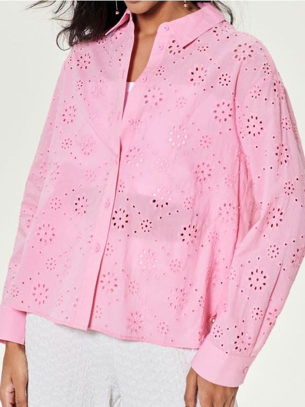 Sinsay Sinsay - Čipkasta košulja - roze