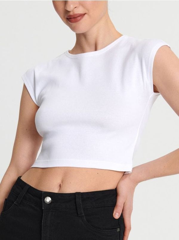 Sinsay Sinsay - Crop top majica - belo