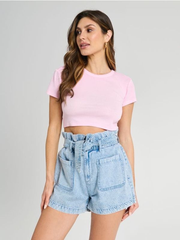 Sinsay Sinsay - Crop top - pastelno roze