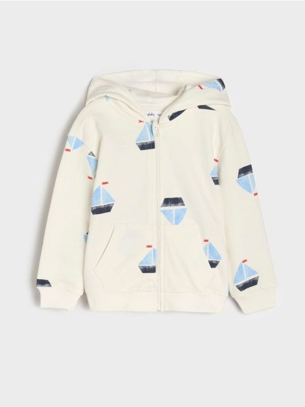 Sinsay Sinsay - Dukserica na rajsferšlus sa kapuljačom - krem