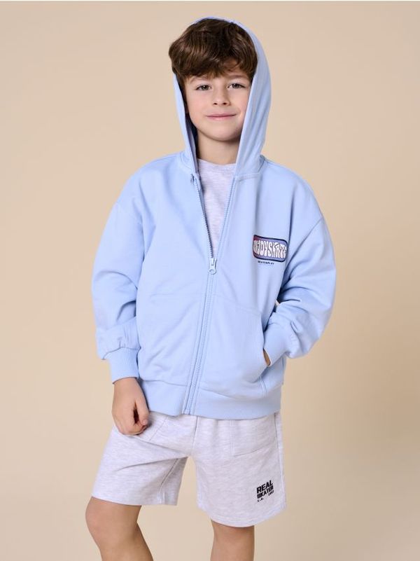 Sinsay Sinsay - Dukserica s kapuljačom i printom - bledoplavo