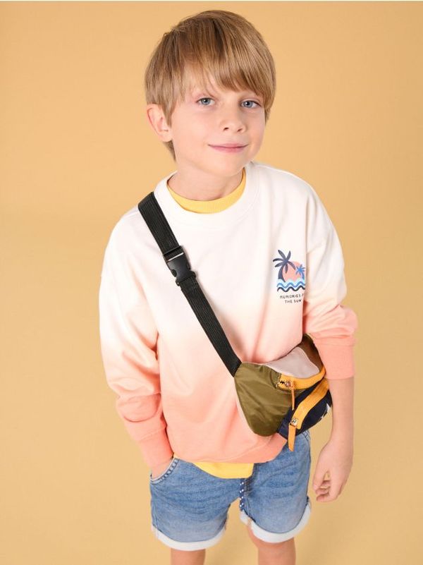 Sinsay Sinsay - Dukserica s kapuljačom i printom - breskva