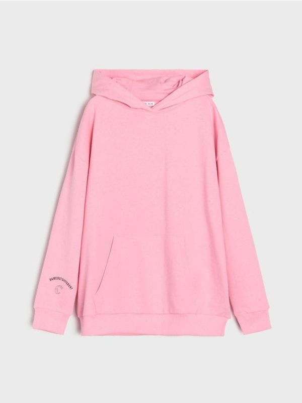 Sinsay Sinsay - Dukserica s kapuljačom - pastelno roze
