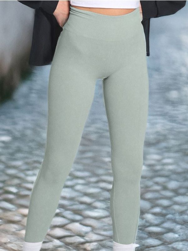 Sinsay Sinsay - Helanki high waist - svetlozelena