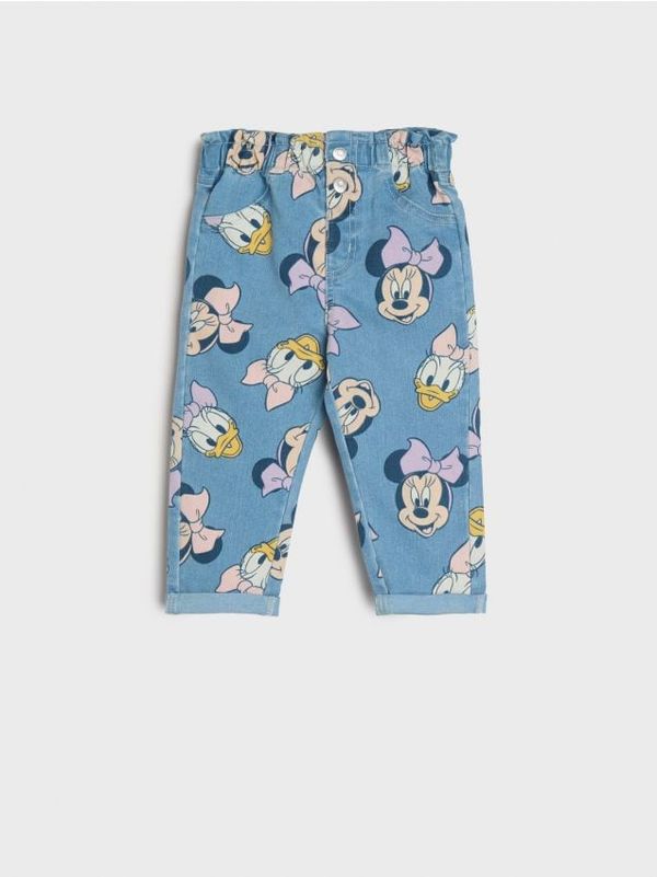 Sinsay Sinsay - Jegging pantalone Mickey Mouse - plavi džins