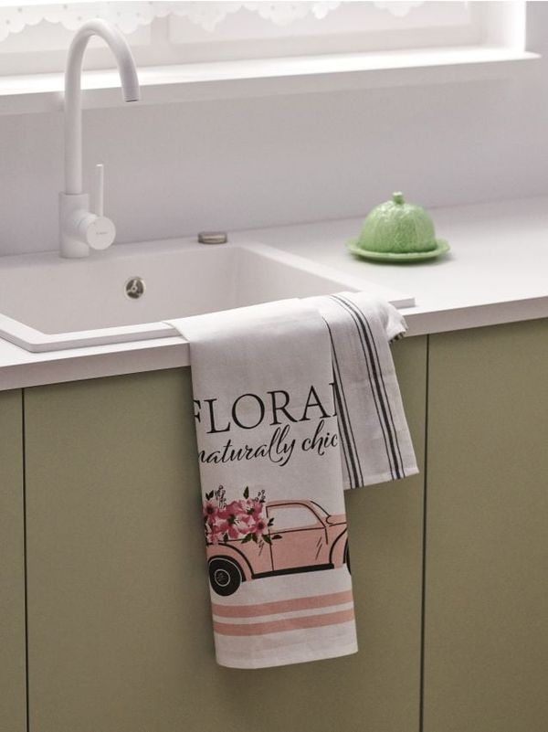 Sinsay Sinsay - Komplet od 2 kuhinjske krpe - pastelno roze