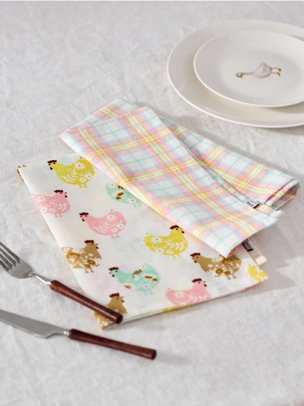 Sinsay Sinsay - Komplet od 2 kuhinjske krpe - šareno