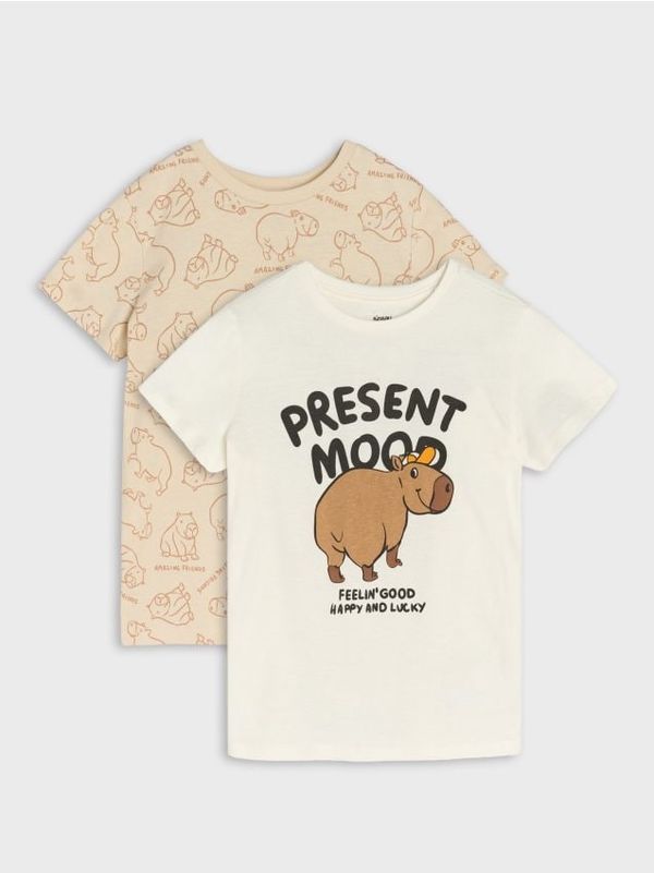 Sinsay Sinsay - Komplet od 2 majice kratkih rukava - krem