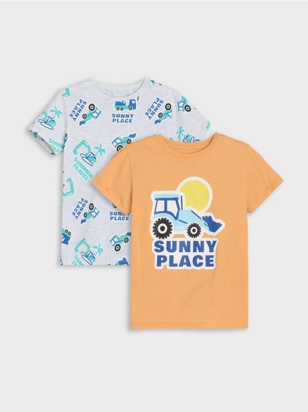 Sinsay Sinsay - Komplet od 2 majice kratkih rukava - svetlo narandžasta