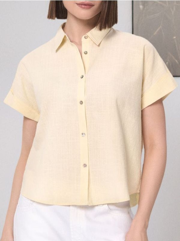 Sinsay Sinsay - Košulja s kratkim rukavima - svetlo žuta