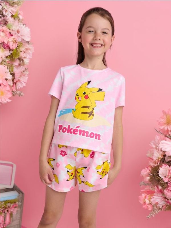 Sinsay Sinsay - Kratke pantalone Pokémon - pastelno roze