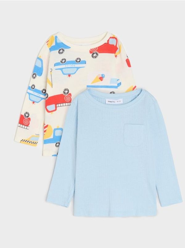 Sinsay Sinsay - Majica dugih rukava 2 pack - krem