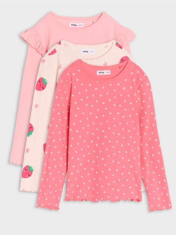 Sinsay Sinsay - Majica dugih rukava 3 pack - šareno