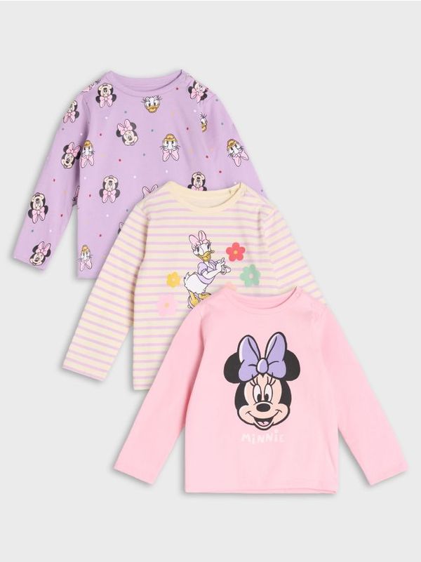 Sinsay Sinsay - Majica dugih rukava Minnie Mouse 3 pack - krem