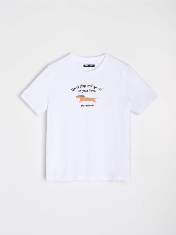 Sinsay Sinsay - Majica kratkih rukava s natpisom - belo