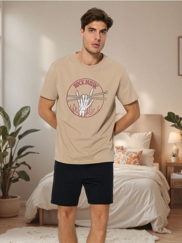 Sinsay Sinsay - Pamučna dvodelna pidžama - BEŽ