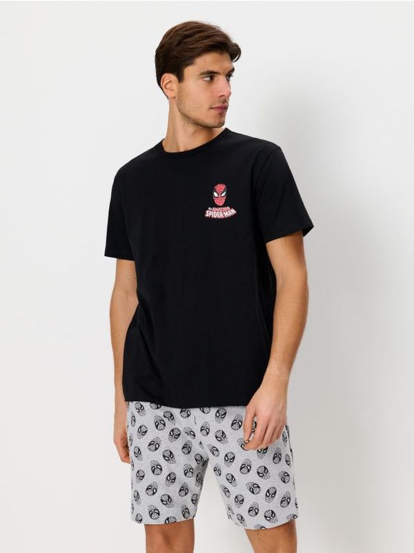 Sinsay Sinsay - Pamučna pidžama Spider-Man - crno