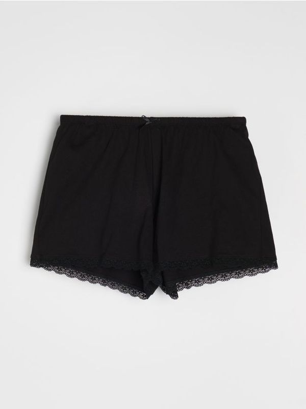 Sinsay Sinsay - Pamučne kratke pantalone - crno