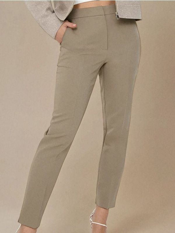 Sinsay Sinsay - Pantalone na crtu - tamno zelena