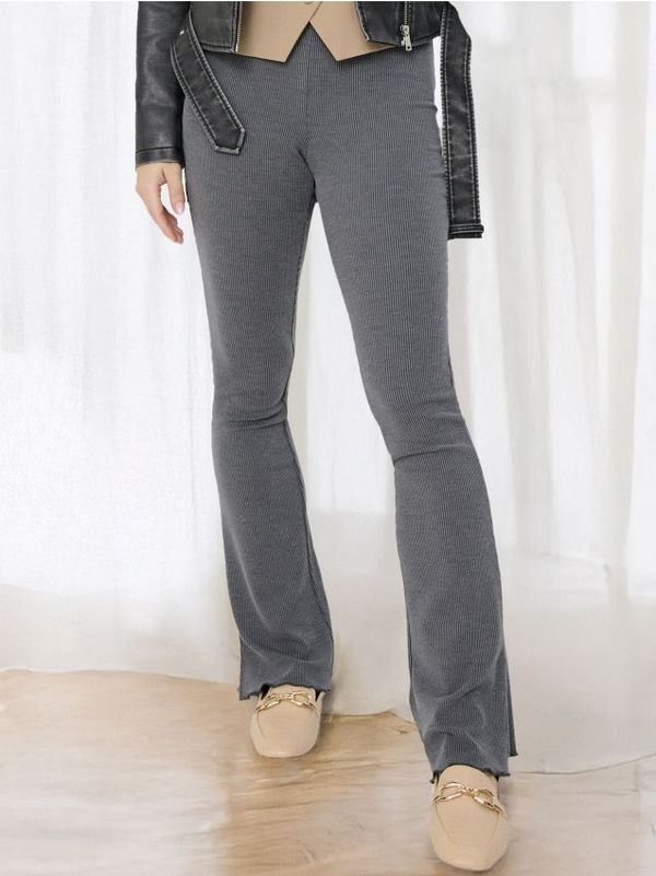 Sinsay Sinsay - Pantalone na trapez s visokim strukom - tamno siva