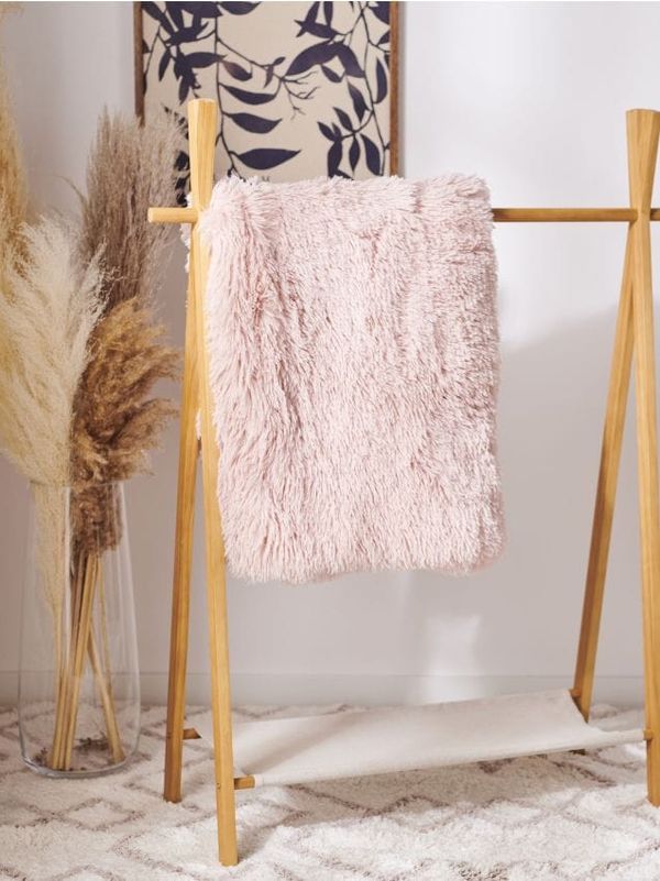 Sinsay Sinsay - Pokrivač sa dugim dlakama - pastelno roze