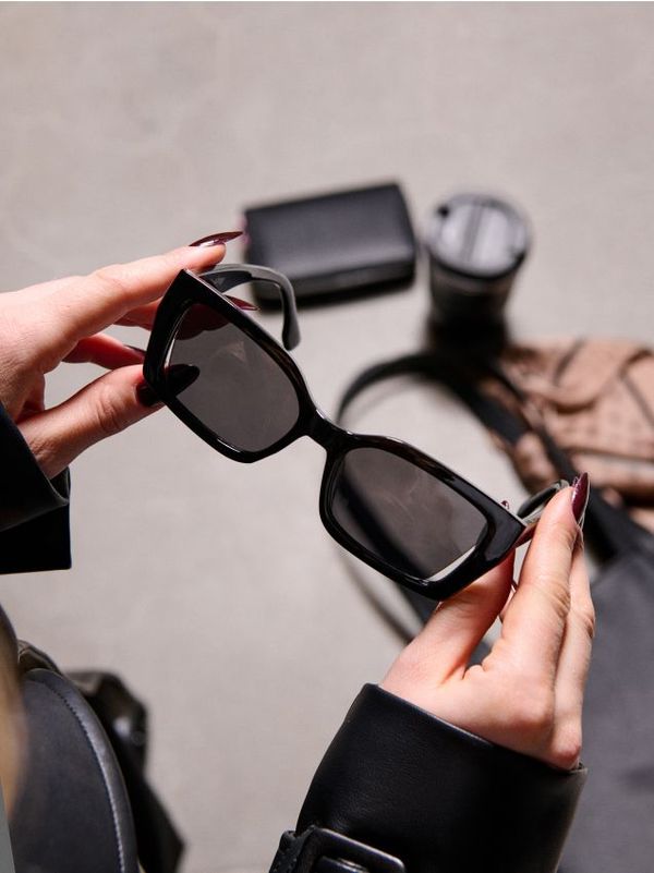 Sinsay Sinsay - Pravougaone naočare za sunce - crno