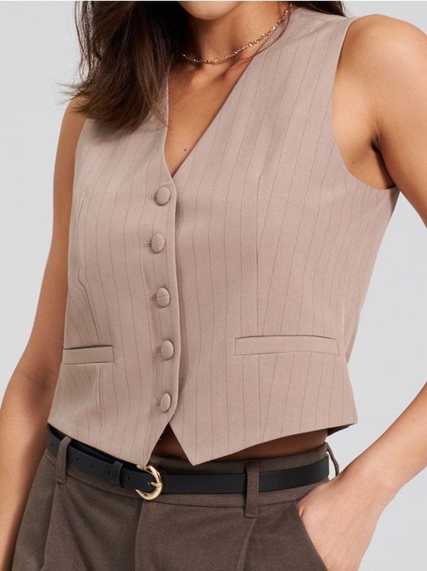 Sinsay Sinsay - Prsluk - boja pšenice