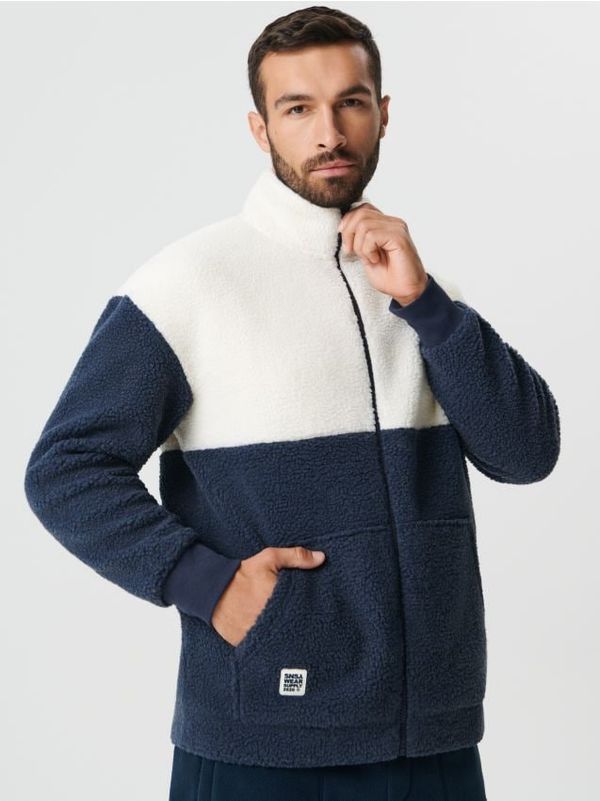 Sinsay Sinsay - Sherpa dukserica STAY WARM - grey blue