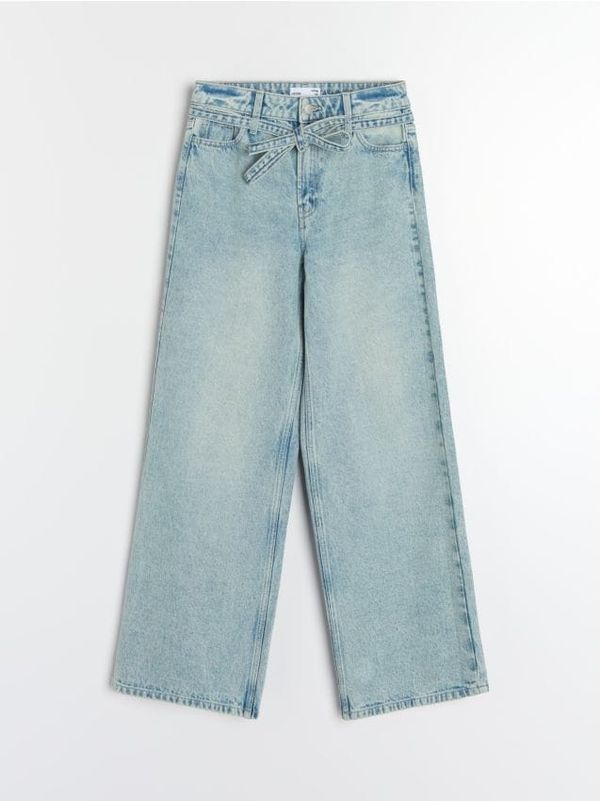 Sinsay Sinsay - Wide leg farmerke - tirkizno