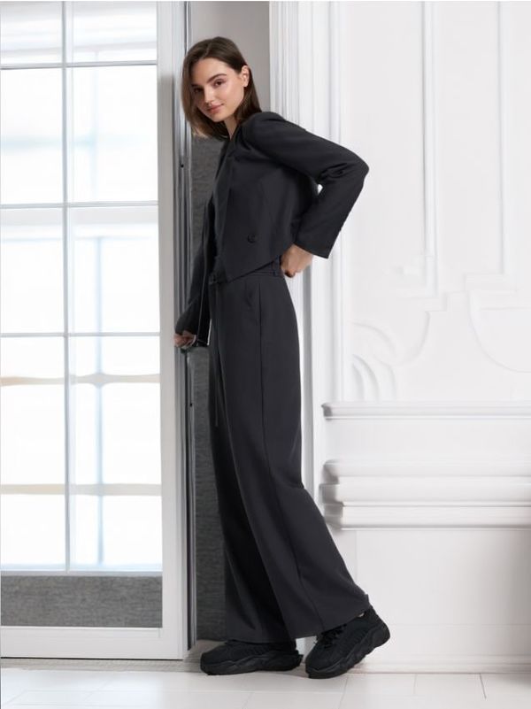 Sinsay Sinsay - Wide leg pantalone - antracit