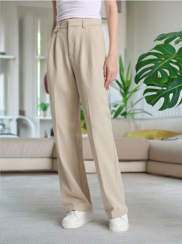 Sinsay Sinsay - Wide leg pantalone - BEŽ